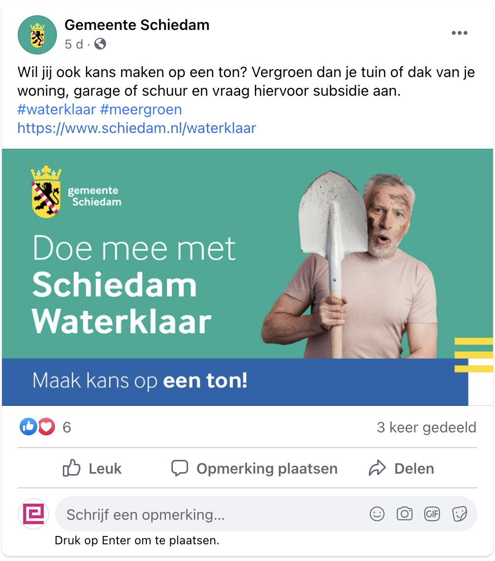 Facebook Post Schiedam Waterklaar