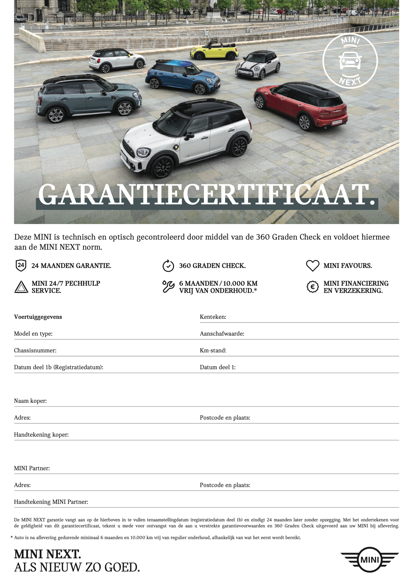 garantiecertificaat MINI